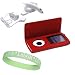 4-1 Bundle For ipod 4th generation includes Brand New: Red Wallet Carrying Case + Home/Travel Charger + Car Charger + Live*Laugh*Love Wrist Band!!!