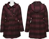 DOLLHOUSE Herringbone Wool-Blend Coat [6787C] Fuchsia/Black