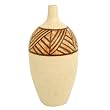 Asian Handcrafted Cream And Chocolate Terracotta Bell Vase With Ethnic Design