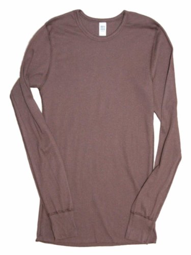 YogaColors Solid Color Light-Weight Fashionable Thermal Shirt T407 - Brown T407 L