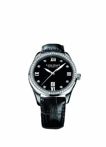 Louis Erard Women's 20100SE12.BDC72 Heritage Black Leather Diamond Automatic Date Watch