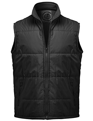 Youstar Men's Solid Zip-Up Puffer Vest