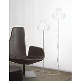 Tybo Floor Lamp in White Glass Size: 140