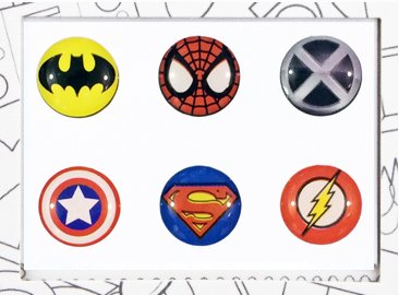 Marvel Super Heroes Home Button Stickers Pack of 6 / Ipad/iphone/ipod