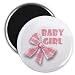 BABY GIRL PINK BOW Newborn Gift 2.25 inch Fridge Magnet