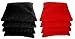Victory Tailgate 8 Colored Corn Filled Regulation Cornhole Bags with Drawstring Pack (4 Red, 4 Black)