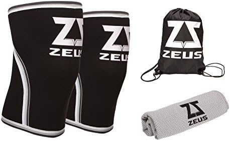 Knee Sleeves - Pair Of 7 mm Knee Sleeve FREE Gym Bag &amp; PVA Towel - Neoprene Knee Brace For Men &amp; Women - Best Knee Support - Knee braces for Running, CrossFit, Weightlifting, Powerlifting, Fitness