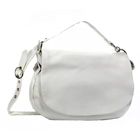 Coach White Ali Leather Large Flap Handbag
