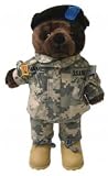 Stuffed 20 teddy bear in personalized custom embroidered U.S. Army Combat Military Uniform-ACU