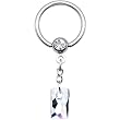 14 Gauge Silver Essence Crystal Dangle Captive Ring