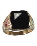 Black Hills Gold 10K Men's Onyx & Diamond Ring