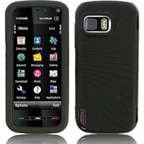 Nokia 5800 Tube Xpressmusic Black Silicon Skin Case with Screen Protector