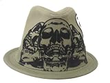 Broner Olive Skull Fedora Hat Broner Hats Skull Hat