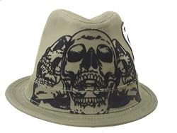 Broner Olive Skull Fedora Hat Broner Hats Skull Hat