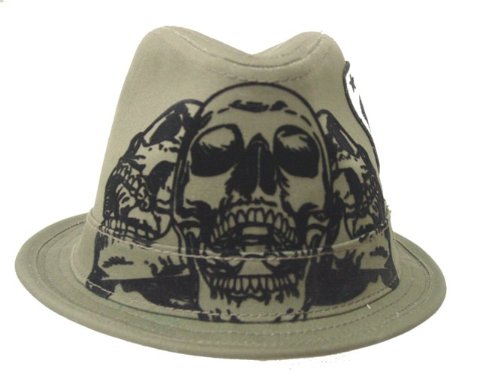Broner Olive Skull Fedora Hat Broner Hats Skull Hat
