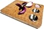 Tom Douglas by Pinzon Bamboo Prep-and-Serve Board with Stainless-Steel Cups