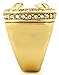 Gold Tone Synthetic Blue CZ Stone Mens Rick Ross Hip Hop Style Ring