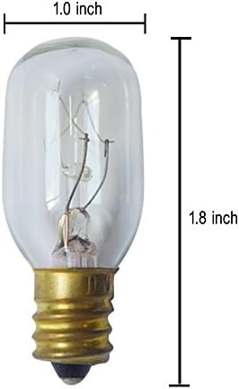 Art Bulb (25 Pack) 15 Watts Clear Glass Tubular Incandescent Night Light Bulb, 120V E12 Candelabra Base for Himalayan Salt Lamp and Christmas Strings