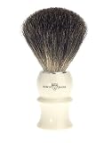 Edwin Jagger Ivory-Coloured Plastic Handle Pure Badger Hair Shaving Brush
