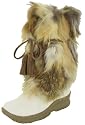 BEARPAW Shako Genuine Sheepskin Footbed Wool Lining Fox Fur Calf Skin Boots Shoes Chestnut