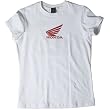 Joe Rocket Honda Wing Women's Short-Sleeve Fashion Shirt w/ Free B&F Heart Sticker Bundle - White