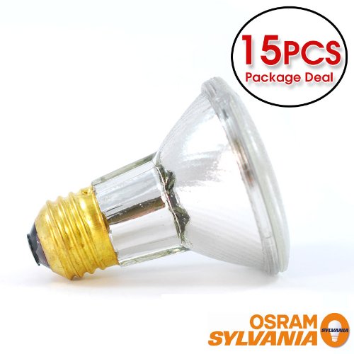 (15 Pack) Sylvania 14502 50 Watt PAR20 Narrow Flood Light Bulb / 30 Degree Beam Spread / 120 Volt / 50PAR20