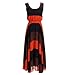 Asoidchi Boho Bohemian Chiffon Stripes Summer Beach One-piece Sleeveless Maxi Dress