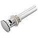 Modern Lavatory Faucet Vessel Assembly Pop Up Stainless Steel Bathroom Sink Stopper Drain with Overflow, Chrome