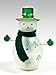 Irish Snowman - LED Lighted Glass Snowman with Painted Shamrocks - Colorful Snowman - Irish Decoration - Irish Gift - Snowman