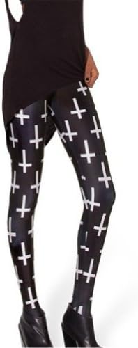 Buyme Fashion Women Galaxy Digital Print Thick Stretch Leggings Black One Size