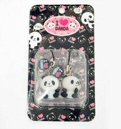 Three-dimensional panda 2P Strap (Netsuke) I love panda(japan import)