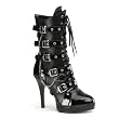 4 1/2 Inch Heel Cop Costume Boots Handcuffs Ankle High Studded Lace Up Boots
