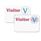 C-Line��� One-Day Visitor Badge, Spot Area Color Alert, 2 x 3, White, 100 Per Box