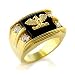 Mens CZ Rings - Gold Eagle Men's Genuine Semi-Precious Onyx Ring
