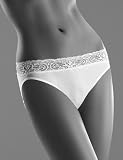 Hanro Women's Cotton Lace Fine Rib Bikini