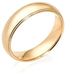 14k Yellow Gold 6mm Comfort Fit Milgrain Men's Wedding Band