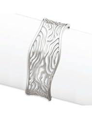 Sterling Silver Abstract Design 21mm Cuff Bangle