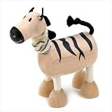 Anamalz Wooden Zebra Childs Toy Animal 5 Posable FigureIMAGE