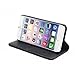 iPhone 5S Case, Shieldon Genuine Leather Case [Wallet Series] Classic Flip Book Style Cover with Stand Feature, ID Card Holder & Credit Card Slots [Magnetic Closure] for iPhone 5 / 5S, Black