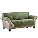 Collections Etc Reversible Quilted Furniture Protector Cover, Olive/Sage, Loveseat