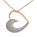 18k Yellow Gold Plated Sterling Silver Open-Heart Pendant Necklace, 18