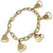 Yellow Gold Designer Five Charm Bracelet