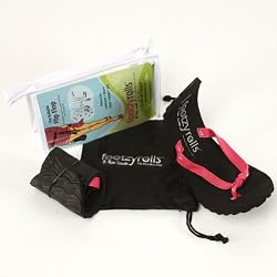Footzy Rolls Rollable Travel Flip Flops Set M 7.5-8.5 Pink