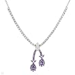 Necklace With 19.40ctw Precious Stones - Genuine Amethysts and Topazes Well Made in 925 Sterling silver. Total item weight 34.5g Length 18in