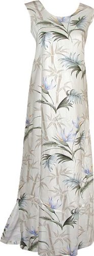 Bamboo Paradise A-Shape Bias Cut 10 Side Slits Hawaiian Aloha