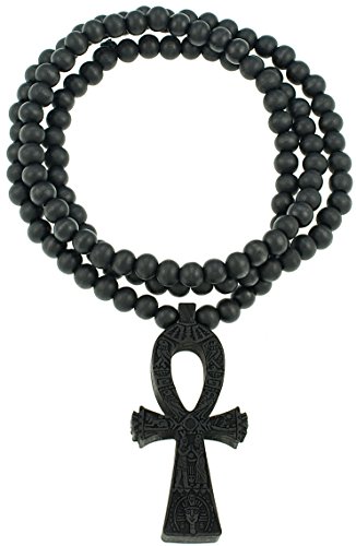 ANKH(Joy Of Life) New Good Wood Goodwood Black Natural Wood Pendant Replica Necklace Piece Positive Spirit Magic Power Circle Egyptian Positive Power Of Joyous Life