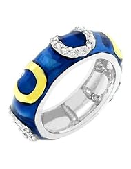 Dark Blue Enamel Horseshoe Ring