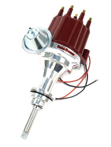 Pertronix D7141711 Flame-Thrower Vacuum Advance Red Male Cap Billet Electronic Distributor with Ignitor III Technology for Chrysler/Dodge/Plymouth 273-360