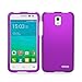 Alcatel OneTouch Pop Star LTE - Dark Purple Protective Protex Hard Snap-On Rubberized Cover Case + Atom LED