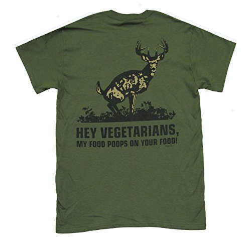 Buckwear Vegetarian My Food Poops Adult T-shirt-military-large